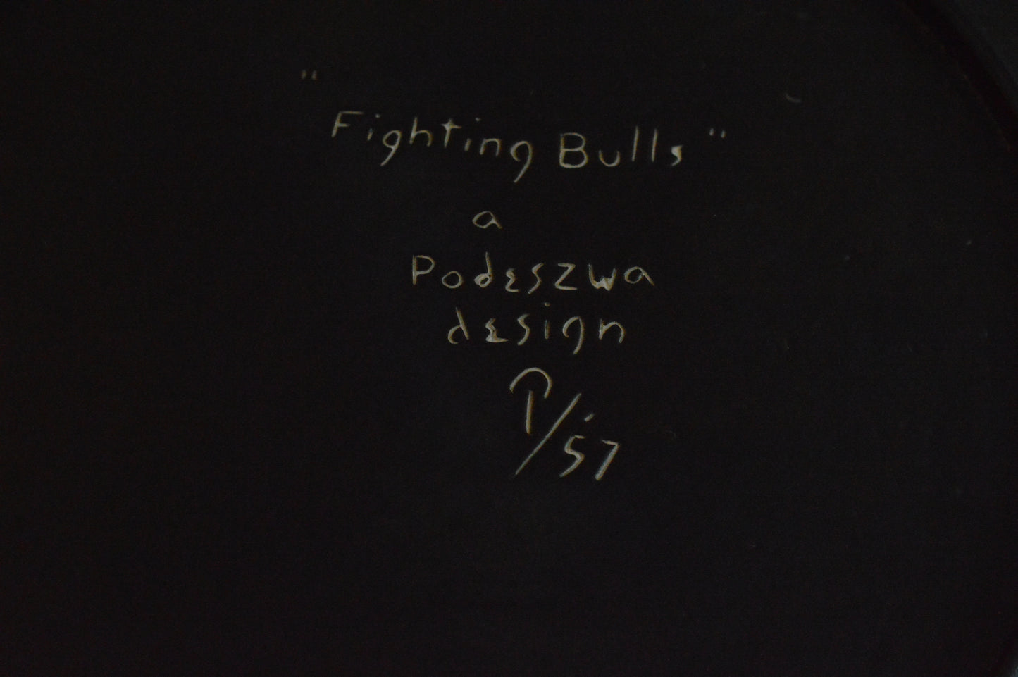 Fighting Bulls Studio Pottery Charger by Howard Podeszwa – Signed Artisan Stoneware