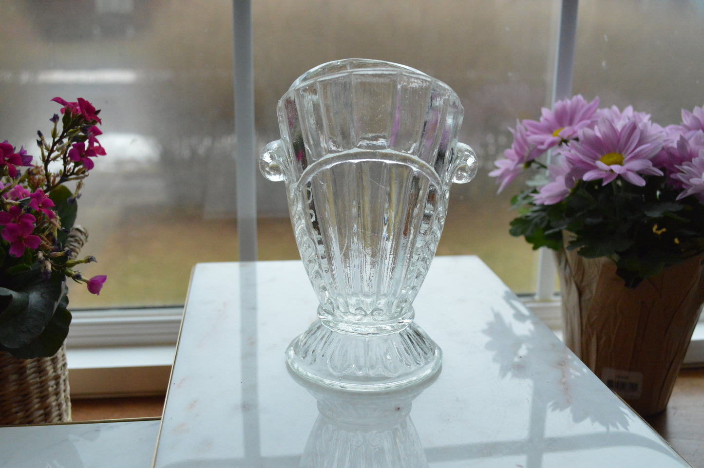 Art Deco Style Clear Glass Vase