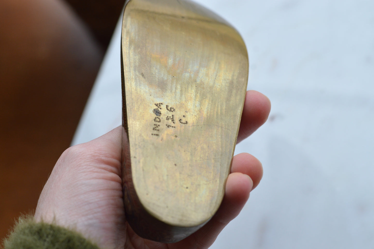 Vintage Brass Slipper Ashtray | Rare Blacklight Reactive Enamel | UV Fluorescent Indian Shoe | Hand-Painted Boho Tobacciana