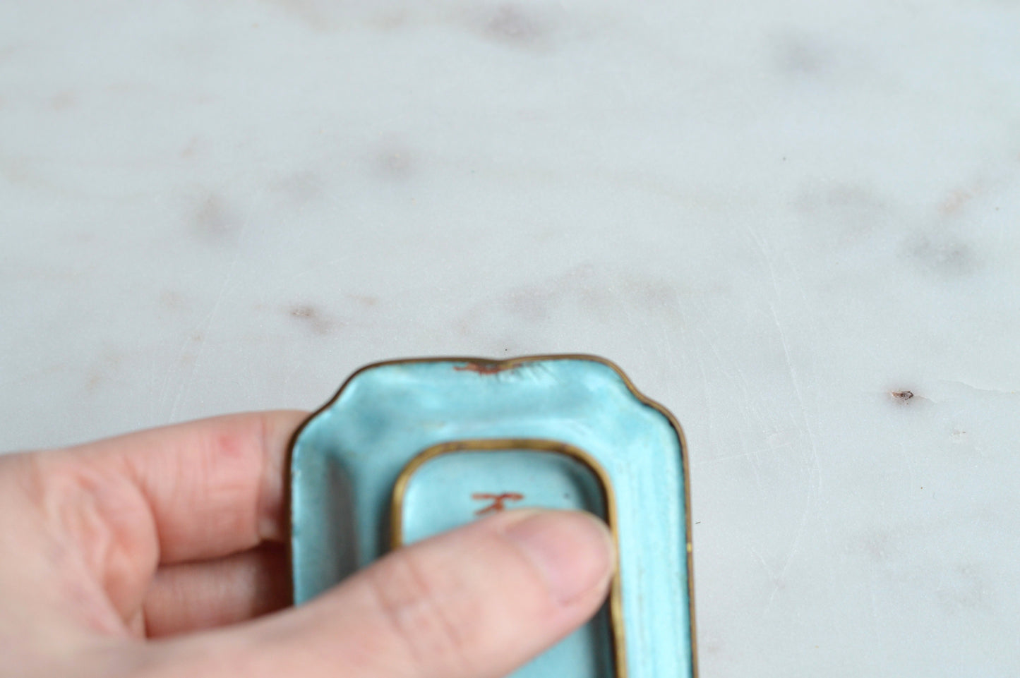 Vintage Chinese Canton Enamel Trinket Dish - Hand-Painted Bright Yellow Floral Pin Tray - Mid-Century Copper Enamelware