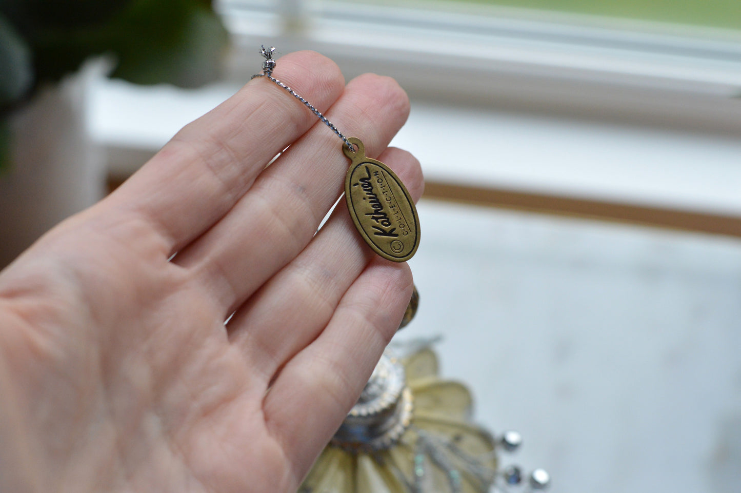 Vintage Katherine's Collection Rare Mesh Beads Ornament | 7" Victorian Teardrop | Gold & Silver Berry Artisan Holiday