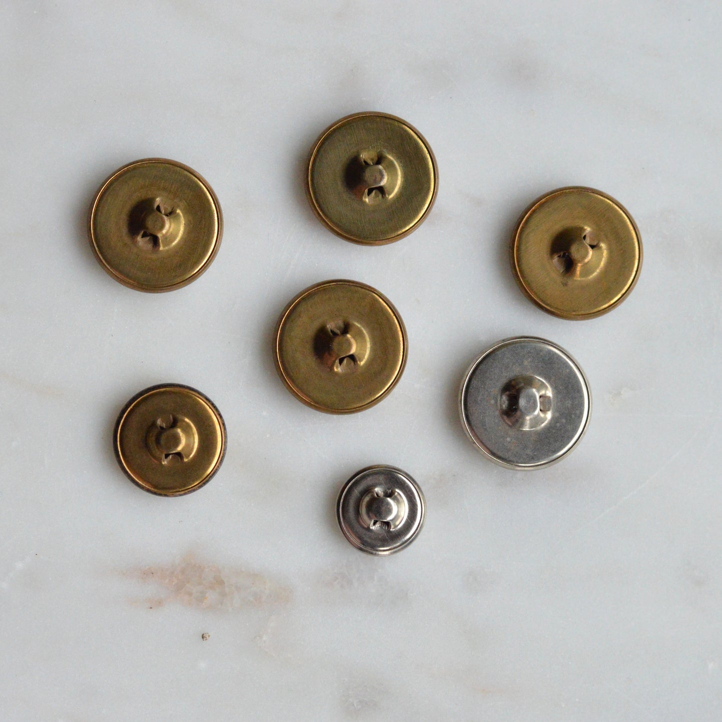 Vintage Dutch Folk Girl Metal Buttons | 1900s Picture Buttons | Mixed Gold Silver Bronze Set | Antoinette Heritage Folk Art Lot