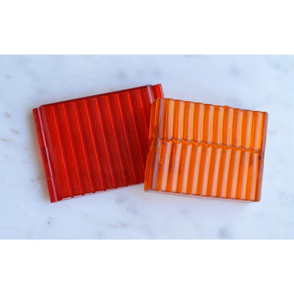 Vintage 1950s Vuedex Acrylic Cigarette Case Lot As-Is, Red Orange Card Holder