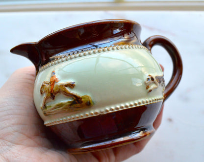 Vintage English Bourne Denby (Derby) Hunting Scene Creamer
