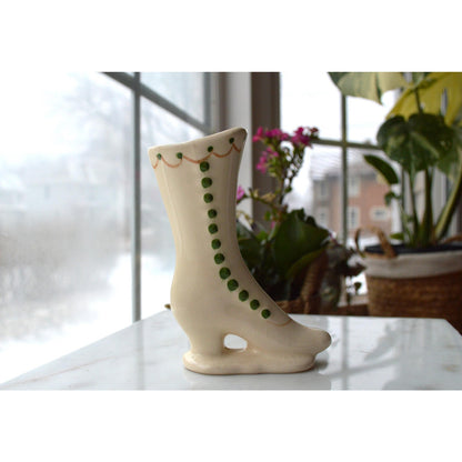 Victorian Style High-Button Shoe Bud Vase Figurine