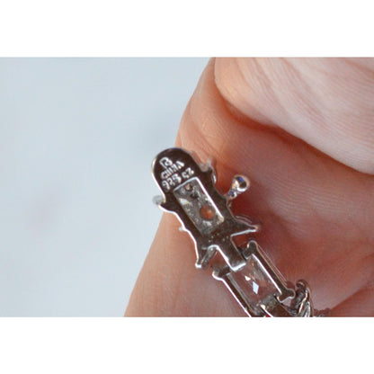 Bellevue Sterling Silver Butterfly Tennis Bracelet, Emerald Cut CZ Stones