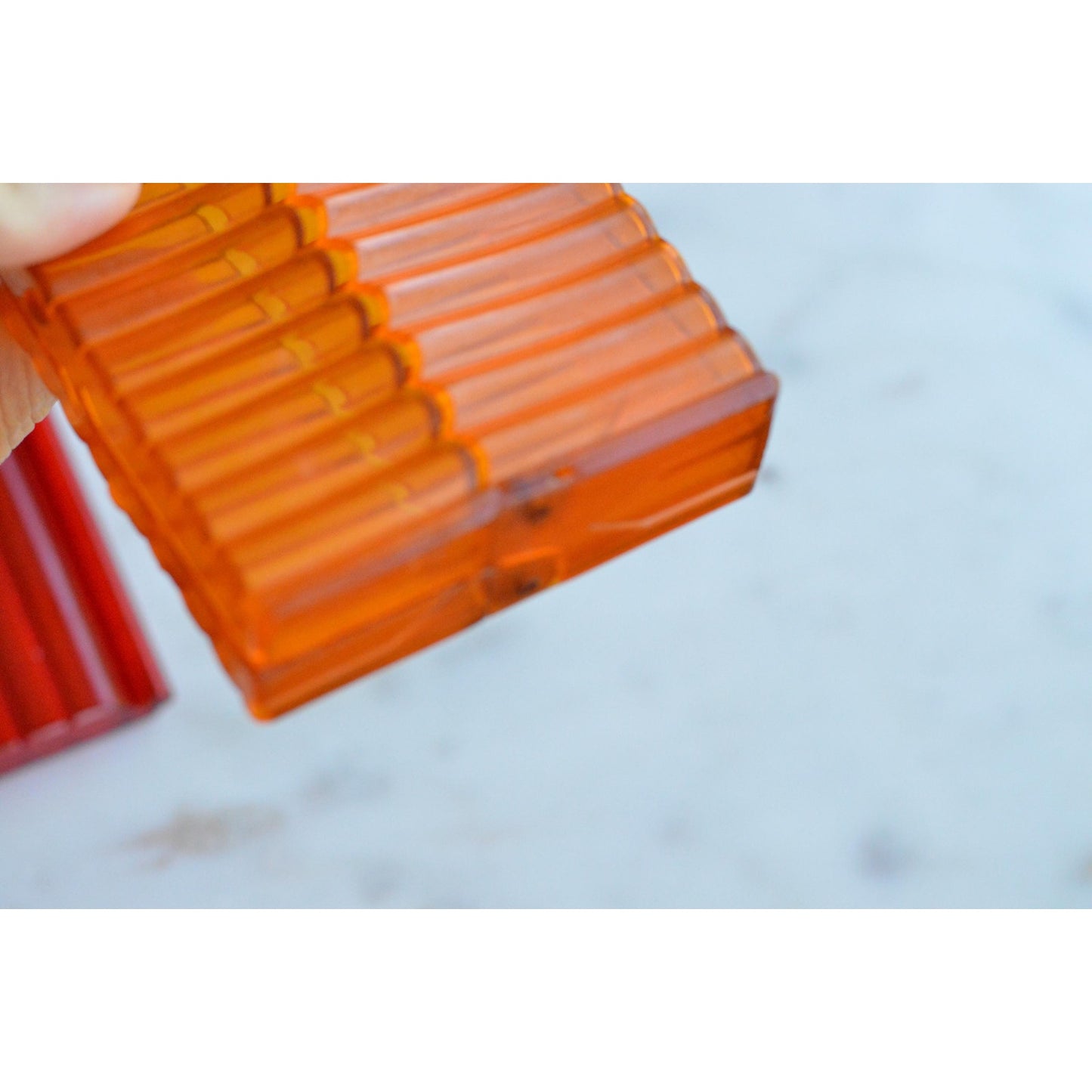 Vintage 1950s Vuedex Acrylic Cigarette Case Lot As-Is, Red Orange Card Holder