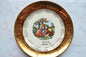 Vintage Sabin Crest-O-Gold 22K Gold Souvenir Plate – Pittsburgh, PA – Fragonard Courting Couple – Mid Century Colonial Style Decor