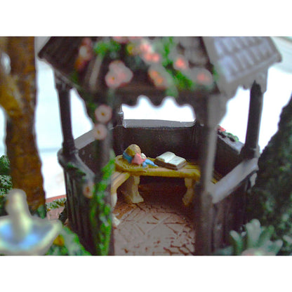 Princess Victoria's Dream Garden Porcelain Miniature Sculpture Under a Glass Dome by Barry Shiraishi