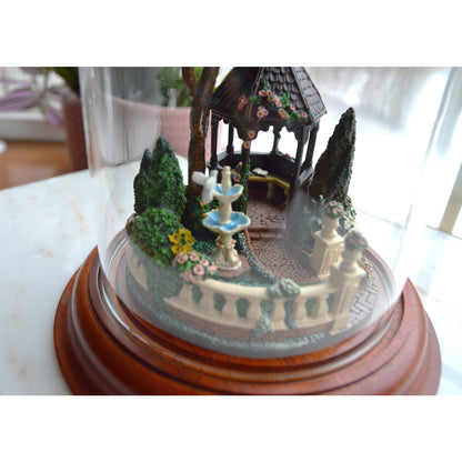 Princess Victoria's Dream Garden Porcelain Miniature Sculpture Under a Glass Dome by Barry Shiraishi