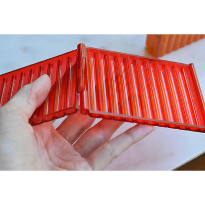 Vintage 1950s Vuedex Acrylic Cigarette Case Lot As-Is, Red Orange Card Holder