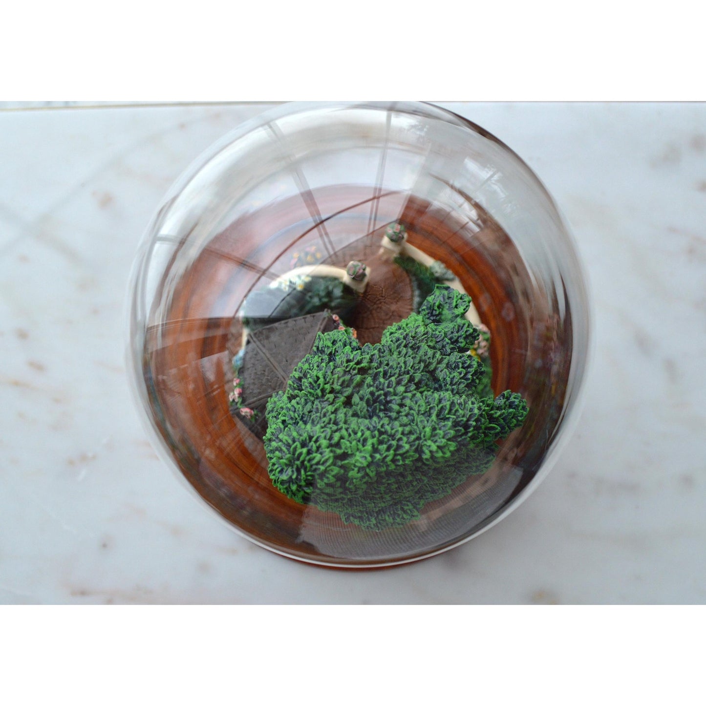 Princess Victoria's Dream Garden Porcelain Miniature Sculpture Under a Glass Dome by Barry Shiraishi