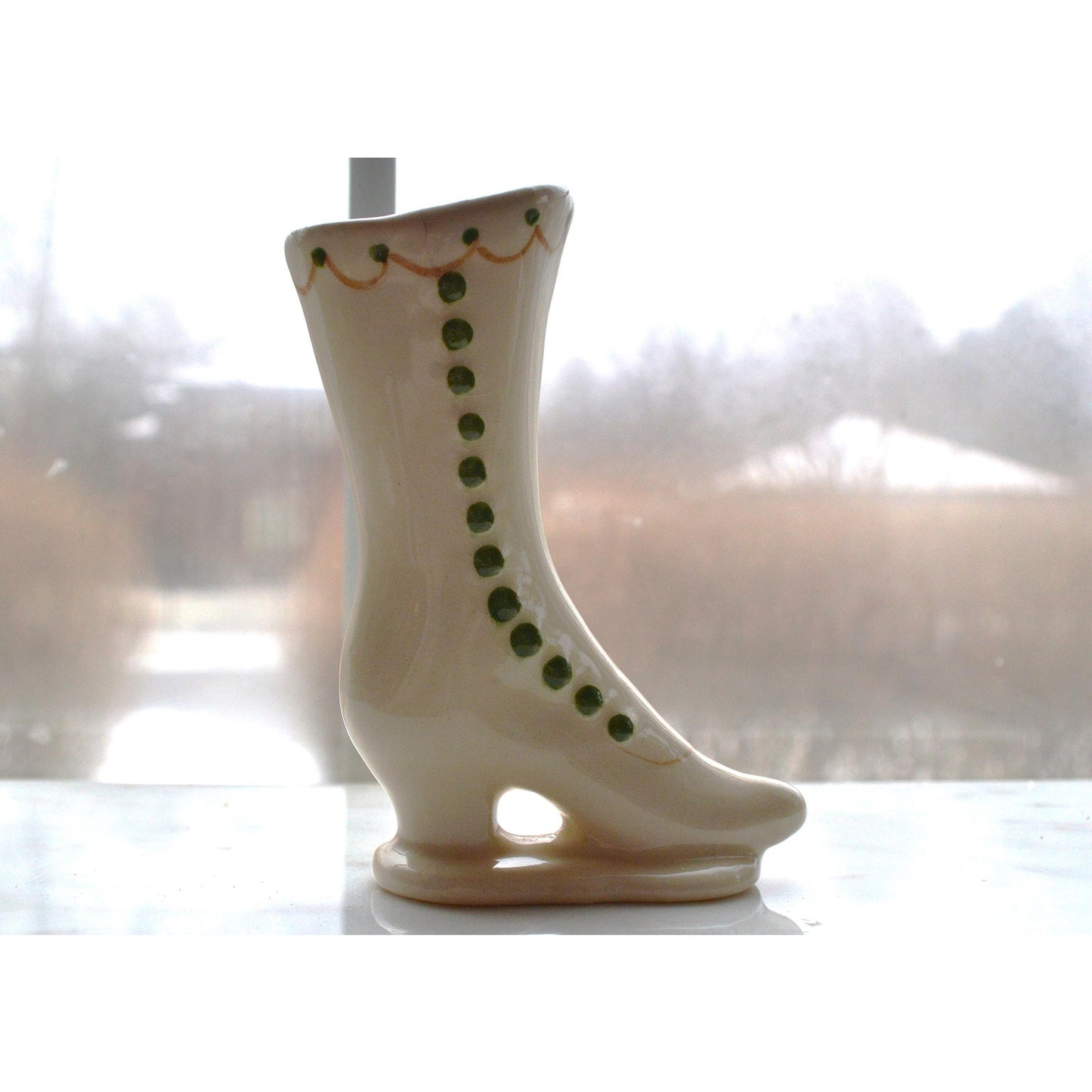 Victorian Style High-Button Shoe Bud Vase Figurine