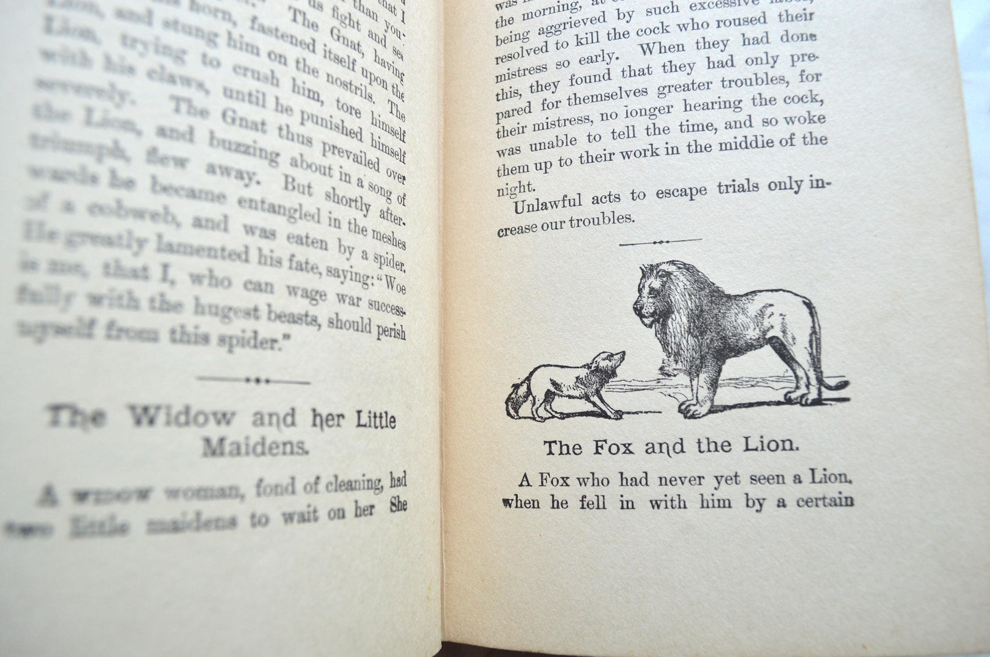 Antique 1900s Aesop's Fables Henry Altemus Hardcover Book, Pictorial Green Fairy