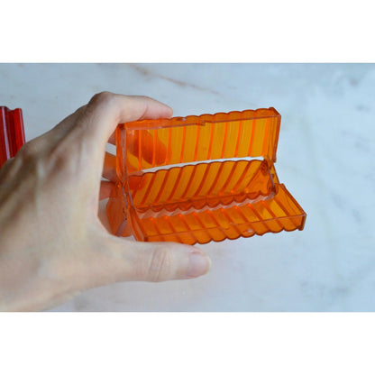 Vintage 1950s Vuedex Acrylic Cigarette Case Lot As-Is, Red Orange Card Holder