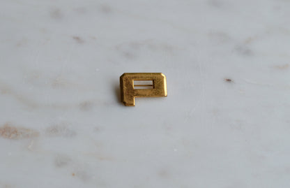 Vintage Gold Tone Letter P Pin - Block Initial Alphabet Lapel Pin - Varsity Letterman Style Jewelry - Mid Century Collegiate Accessory
