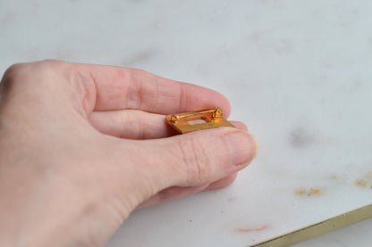 Vintage Gold Tone Letter P Pin - Block Initial Alphabet Lapel Pin - Varsity Letterman Style Jewelry - Mid Century Collegiate Accessory