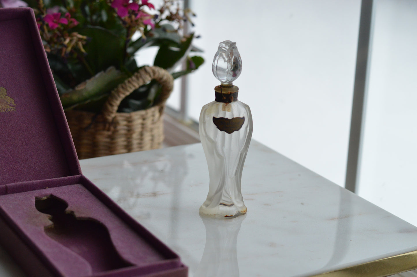 Vintage 1950s Guerlain Shalimar Extrait Perfume - Rosebud Amphora Bottle & Original Box