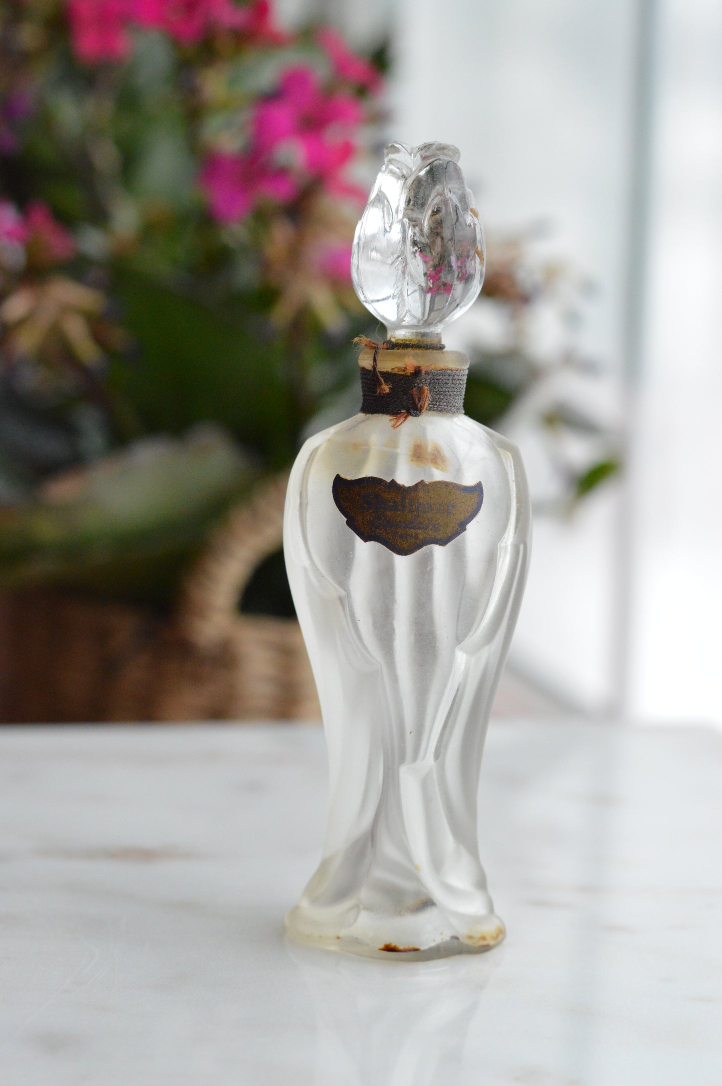 Vintage 1950s Guerlain Shalimar Extrait Perfume - Rosebud Amphora Bottle & Original Box
