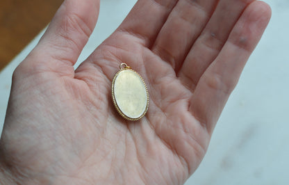 Vintage Italian Micro Mosaic Pendant - Pink Floral Bouquet on Black Glass - Gold Tone Rope Twist Frame - Handcrafted Italy Jewelry - Romantic Gift