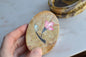 Vintage Hand-Carved Indian Soapstone Trinket Box, Mother of Pearl Floral Inlay, Reticulated Openwork Stone Jewelry Case, Marbled Boho Ring Dish