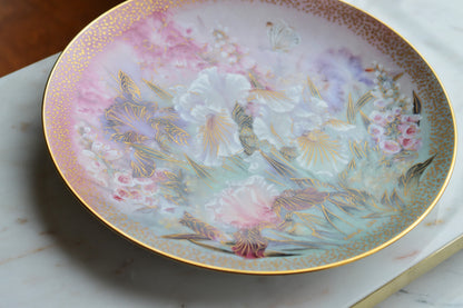 1991 Lena Liu “Iris Quartet” Collector Plate • W.S. George Fine China • Limited Edition • Symphony of Shimmering Beauty • Floral Iris Wall Art