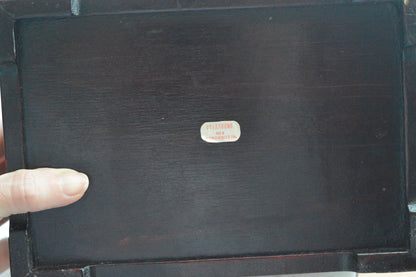 Vintage Chinese Rosewood Jewelry Box, Carved Jade Medallion & Etched Brass Fittings, Mid-Century Shanghai Artisan Chest