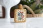 Vintage VIENNESE HANDCRAFT Petit Point Perfume Bottle, Hand-Stitched Floral Cream White Silk Tapestry, Austrian Brass Filigree Miniature