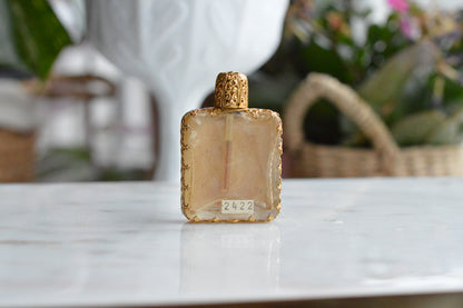 Vintage VIENNESE HANDCRAFT Petit Point Perfume Bottle, Hand-Stitched Floral Cream White Silk Tapestry, Austrian Brass Filigree Miniature