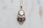 Vintage Sajen Sterling Silver Pendant Necklace, Leopard Skin Jasper & Mother of Pearl, Balinese Artisan Jewelry, Signed Sajen 925