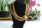 Signed Selini Vintage 6-Strand Statement Necklace - Mid Century Chunky Beaded Jewelry - Butterscotch & Amber Tones