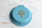 Vintage 1930s Cara Nome Single Loose Powder Compact, Langlois Boston Art Deco Blue Case CN 965, Gold Floral Basket Vanity Mirror, Rare 30s Cosmetic