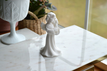 Vintage Bianchi Italian Alabaster Angel Figurine with Harp – Made in Italy