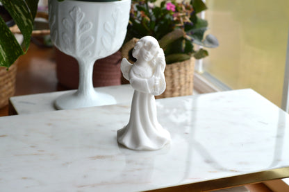 Vintage Bianchi Italian Alabaster Angel Figurine with Harp – Made in Italy