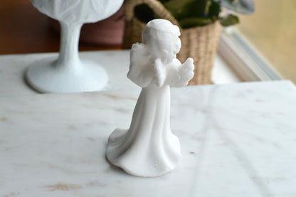 Vintage Bianchi Italian Alabaster Angel Figurine with Harp – Made in Italy