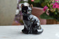 Vintage Fenton Black Cat Figurine – "Black Copper Rose" Pattern, Hand-Painted & Signed by J. Marr, Original Labels