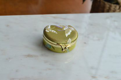 Vintage Japanese Kimono Silk Butterfly Ring Box - Brocade Travel Jewelry Case