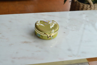 Vintage Japanese Kimono Silk Butterfly Ring Box - Brocade Travel Jewelry Case