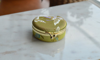 Vintage Japanese Kimono Silk Butterfly Ring Box - Brocade Travel Jewelry Case