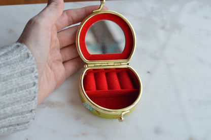 Vintage Japanese Kimono Silk Butterfly Ring Box - Brocade Travel Jewelry Case