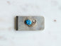 Vintage Southwestern Money Clip with Turquoise Stone • Silver Tone Feather Design • Rustic Boho Western Accessory • Men’s Gift