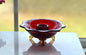 Vintage Red Art Glass Taper Candle Holder with Amber Pulled Feet • Mid‑Century Czech Style Tripod Candleholder