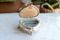 Vintage Wittnauer Diamond Sweetheart Watch Box, Silver Plate Double Heart Jewelry Casket, Art Nouveau Footed Bracelet Box