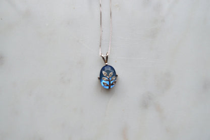 Vintage Avon 925 Sterling Silver Necklace and Pendant with Vines