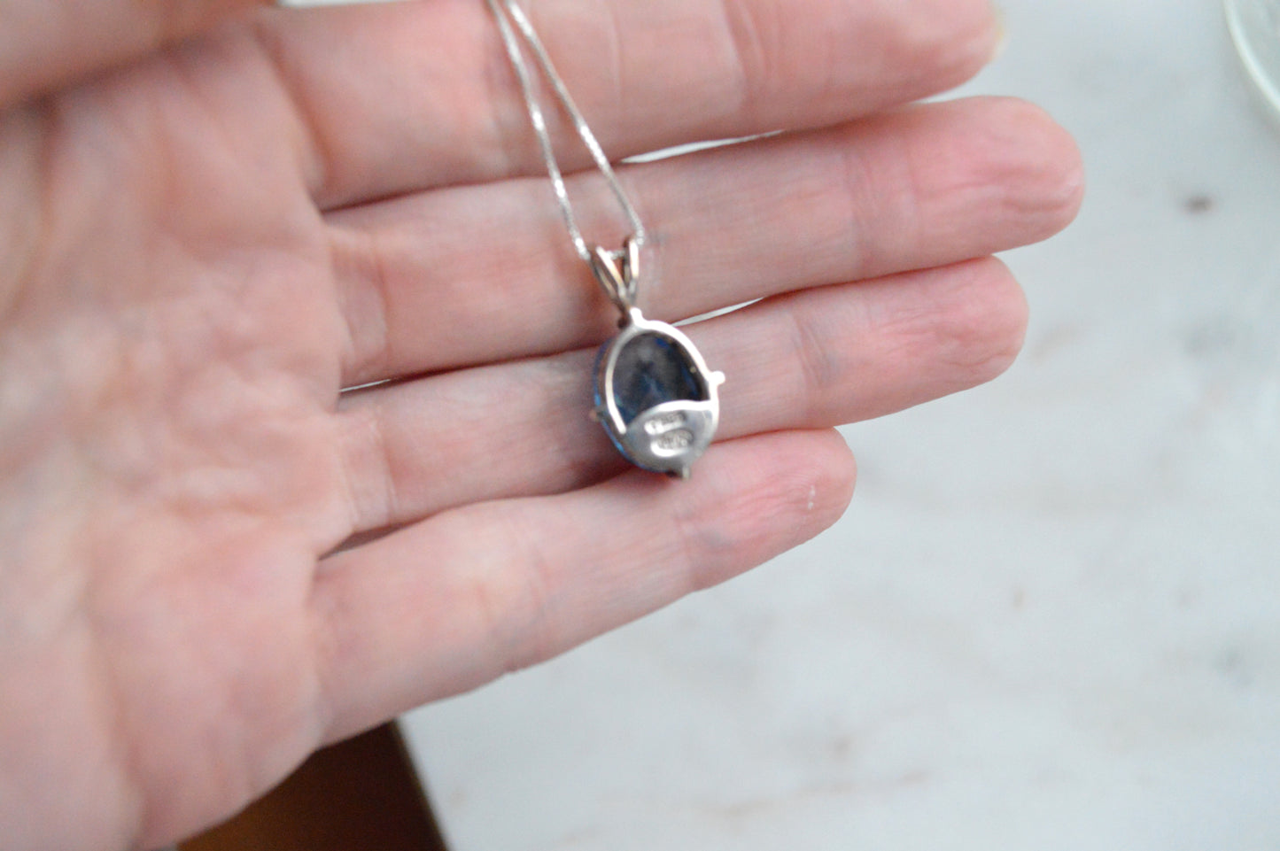 Vintage Avon 925 Sterling Silver Necklace and Pendant with Vines