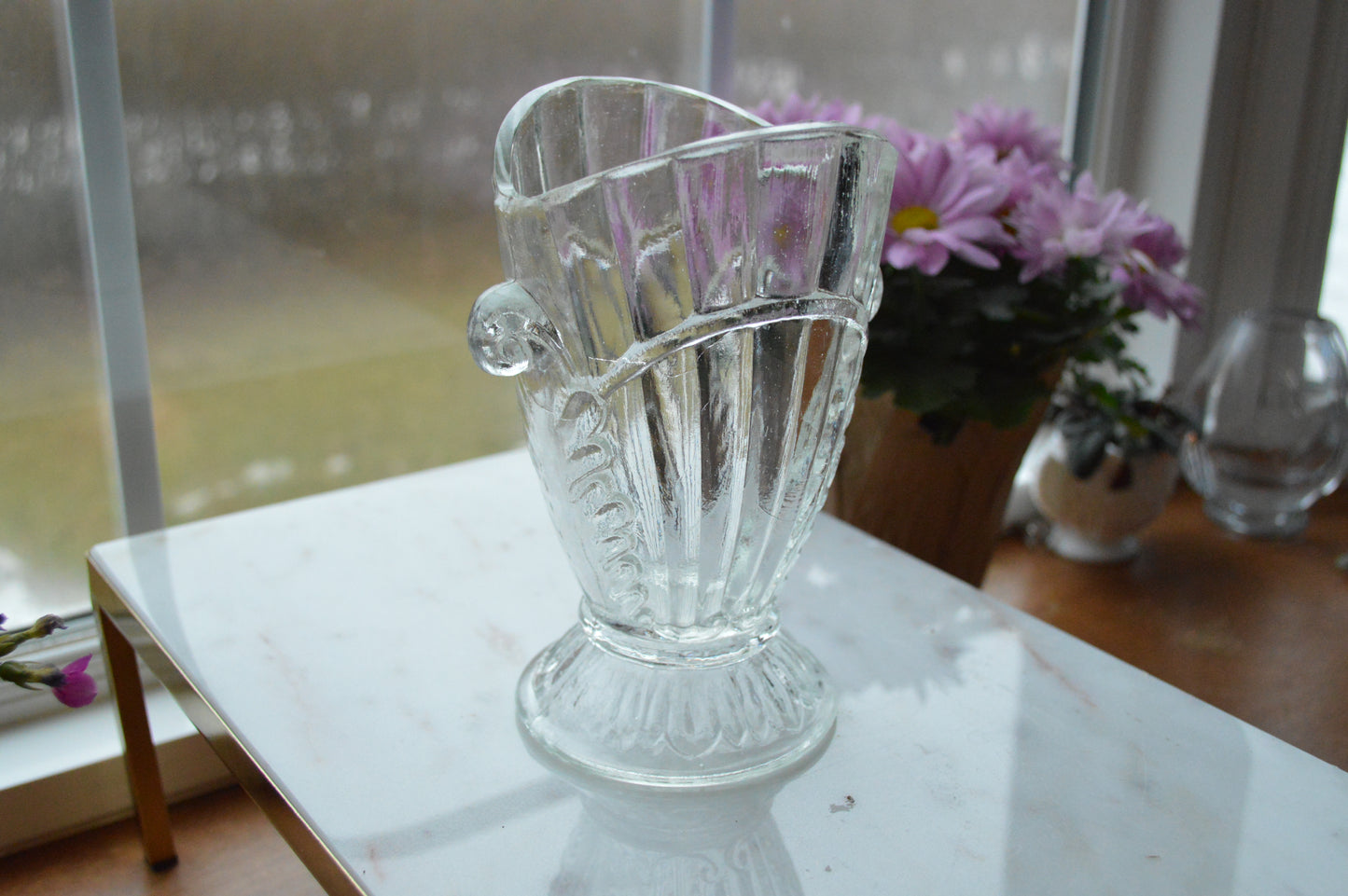 Art Deco Style Clear Glass Vase