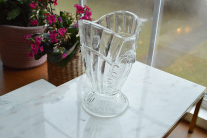 Art Deco Style Clear Glass Vase
