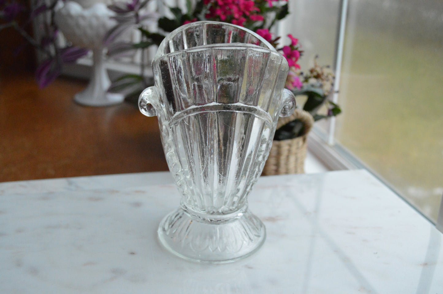 Art Deco Style Clear Glass Vase