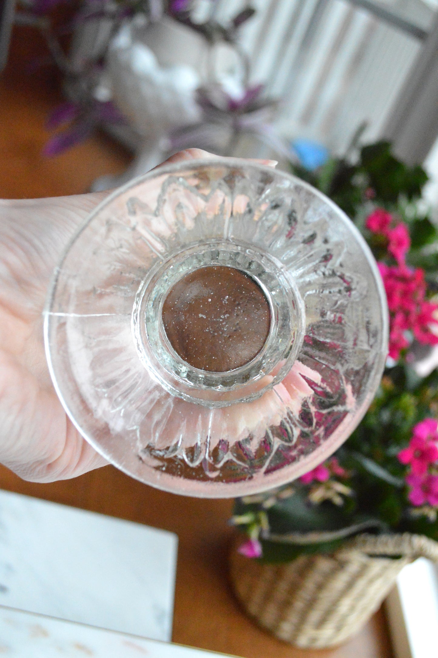 Art Deco Style Clear Glass Vase