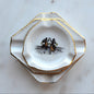 Vintage Schumann Bavaria Porcelain Miniature Ashtray Set, 3 Piece Geometric Silhouette Trio, Dancing Couple Design with Gold Trim, Mid Century German Trinket Dishes